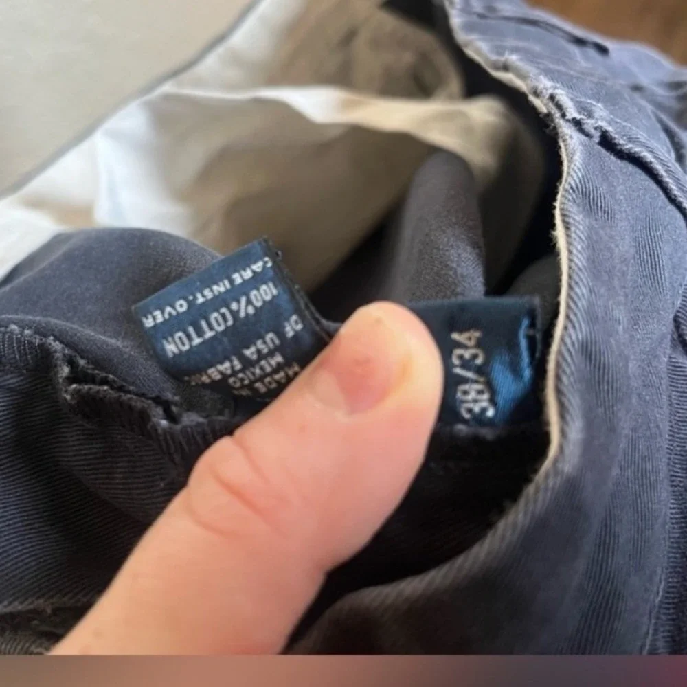 Polo Ralph Lauren Hammond Pants Mens 38x34 Navy Blue Chino 100% Cotton